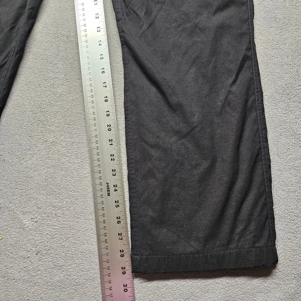 Eddie Bauer Tech Hiking Cargo Pants Mens 40x30 Black Fleece Lined Stretch Winter